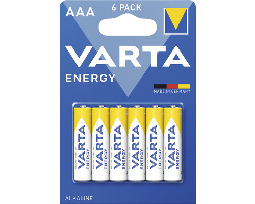 Baterii alcaline Varta AAA 1,5V pachet 6 bucăți