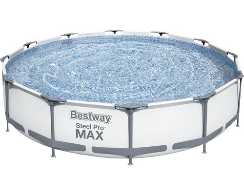 Set piscină cu cadru metalic Bestway Framepool Ø 366 cm H 76 cm capacitate 6473 l inclus sistem de filtru