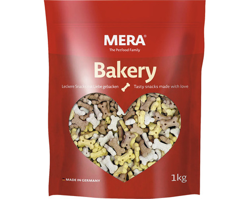 Recompensă pentru câini Mera Junior biscuiți formă oase 1 Kg Mera Bakery gustare pentru câini în pungă de 1 kilogram