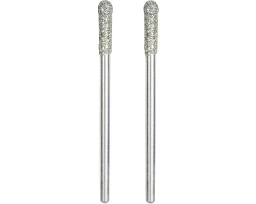 Biaxuri sferice Proxxon Micromot Ø3,2 mm diamantate, 2 bucăți Două burghie diamantate cu cap rotund