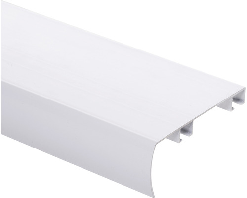 Șină perdea aluminiu 2 canale cu mască de aluminiu, albă 200 cm Plintă albă din plastic