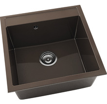 Chiuvetă bucătărie marmură compozită cu o cuvă FAT Avangard 225 51x51 cm, fără picurător, Venge dark