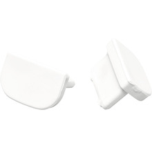 Două butoane albe din plastic pentru mobilă