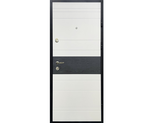 Ușă de intrare cu design orizontal, vizor și mâner