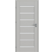 Ușă de interior gri cu elemente decorative orizontale