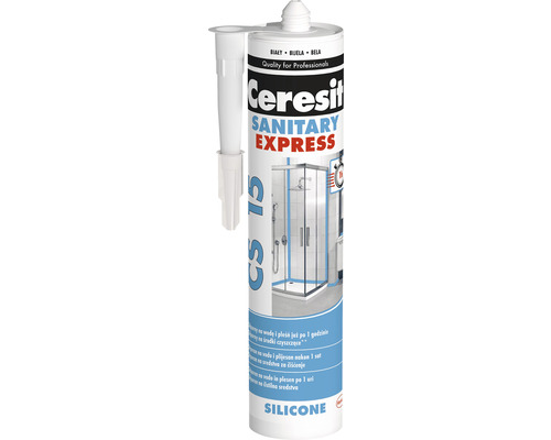 Silicon sanitar rapid Ceresit 15 Express alb 280 ml Cartuș siliconic Ceresit CS 15 Sanitar Express cu duză de atașare