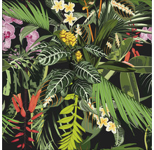 Ilustrație cu plante tropicale cu frunze și flori