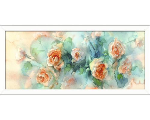 Tablou înrămat Watercolor Flowers 60x130 cm