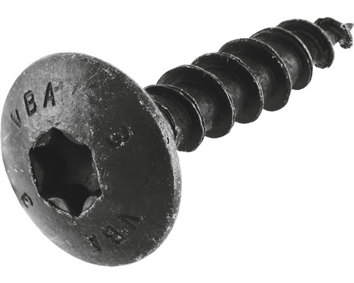 Holșuruburi cu cap bombat Torx Suki 7x40 mm oțel zincat negru, pachet 50 bucăți Șurub negru cu locaş hexagonal interior