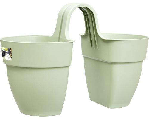 Ghiveci dublu Elho Vibia Campana Flower Twin 21 plastic 21x38,4x26,5 cm verde fistic