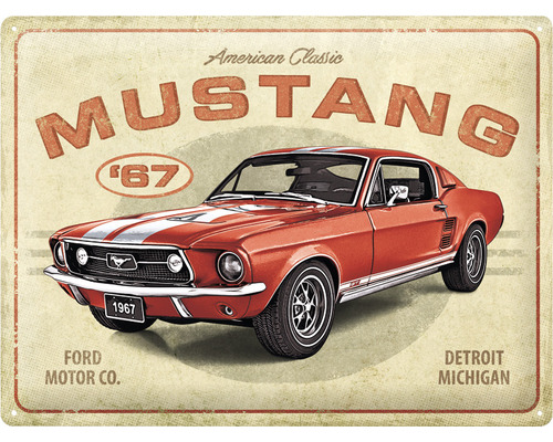 MUSTANG ChristianDior ARTDELATABLE 1枚 Tablou metalic decorativ Nostalgic-Art Ford Mustang 30x40 cm