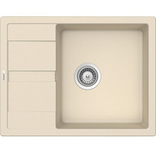Chiuvetă bucătărie cristalite cu o cuvă Schock Ronda D-100L 65x50 cm, cu picurător, reversibilă, Moonstone-thumb-0