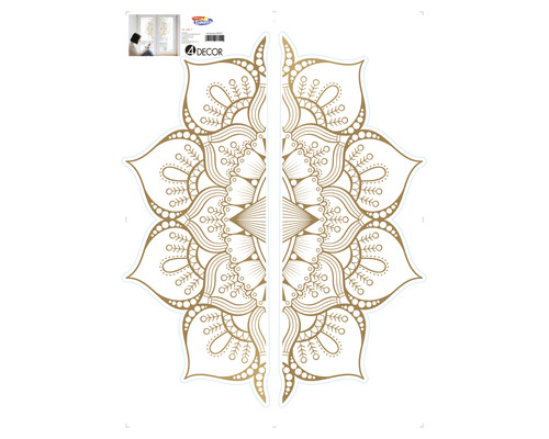 Stickere fereastră ornament maro 50x70 cm, 2 elemente