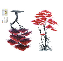 Sticker fereastră Red tree 100x70 cm, 2 elemente-thumb-0