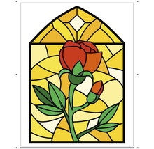 Trandafir în design de vitraliu pentru scopuri decorative