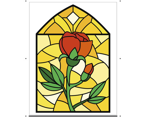 Sticker fereastră trandafir 35x45 cm