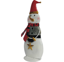 Om de zăpadă decorativ cu pălărie și fular ca decorațiune festivă