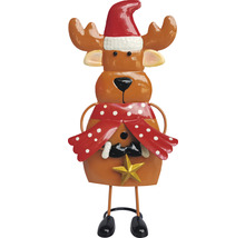 Figurină decorativă de elan cu căciulă și fular pentru Crăciun