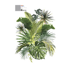 Ilustrație cu diverse frunze tropicale verzi