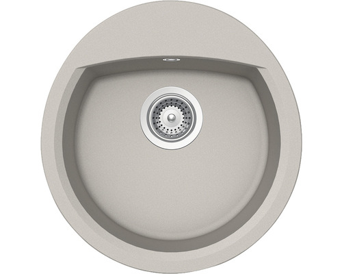 Chiuvetă bucătărie cristalite 1 cuvă Schock Manhattan R-150 49x47 cm fără picurător Beton Chiuvetă de bucătărie rotundă din granit cu scurgere