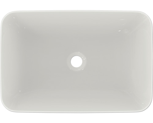 Vedere de sus a unei chiuvete dreptunghiulare de blat din ceramică