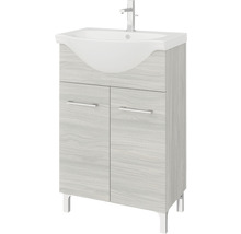 Set mobilier baie Woody 55 cm, incl. bază lavoar, lavoar și oglindă, stejar gri-thumb-3 Set mobilier baie Woody 55 cm, incl. bază lavoar, lavoar și oglindă, stejar gri-thumb-3