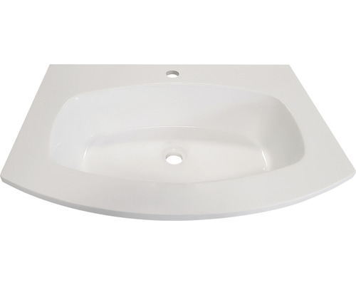 Chiuvetă din ceramică sanitară cu orificiu pentru robinet și preaplin