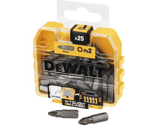 Set de biți Dewalt cu 25 de bucăți în cutie de depozitare