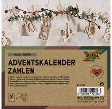 Numere calendar Advent din lemn și săculețe din material textil