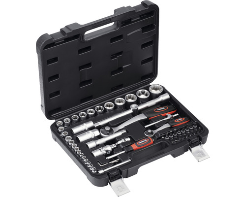 Set capete tubulare 1/4" și accesorii 1/2" Meister, 56 piese Set capete tubulare 1/4" și accesorii 1/2" Meister, 56 piese