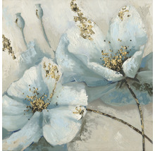 Pictură cu motiv floral și accente aurii