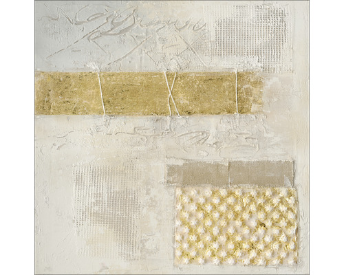 Tablou abstract de perete cu diferite texturi și elemente