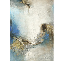 Pictură abstractă cu materiale mixte pe pânză