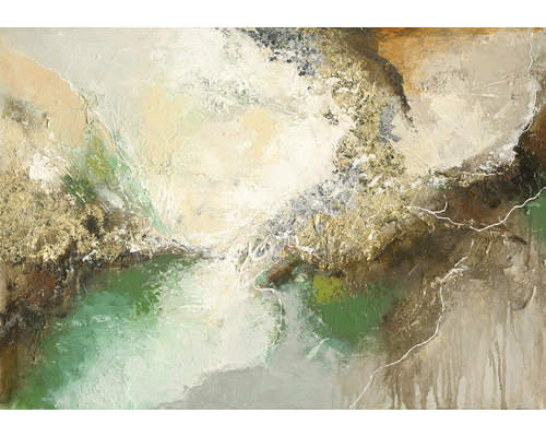 Pictură abstractă cu diverse texturi și nuanțe de culoare