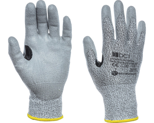 Mănuși de protecție DCT Krima tricotate din fibre HDPE, imersate în poliuretan, anti-tăiere, mărimea 10