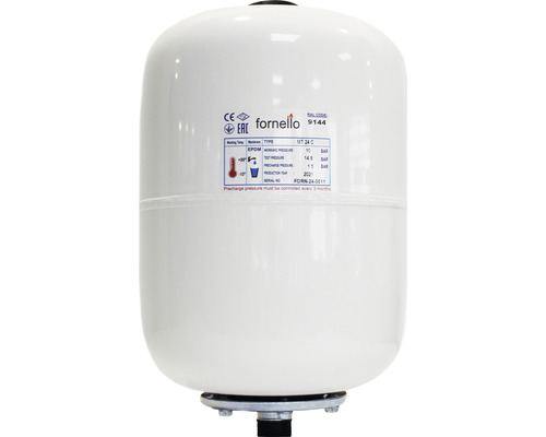 Vas expansiune sanitar Fornello 24 l, vertical, 10 bar, membrană EPDM, alb Vas de expansiune