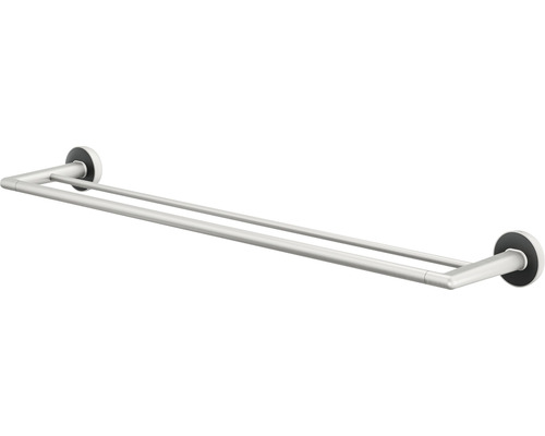 Suport prosop baie TIGER Cooper, tip bară, cu 2 brațe, 65,2 cm, inox/negru Suport dublu pentru prosoape din metal pentru montare pe perete