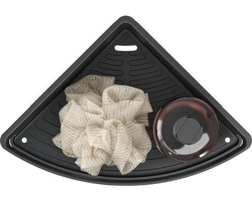 Raft de colț cu burete de baie și săpunieră