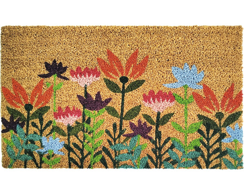 Covoraș intrare cocos flori multicolore 40x60 cm