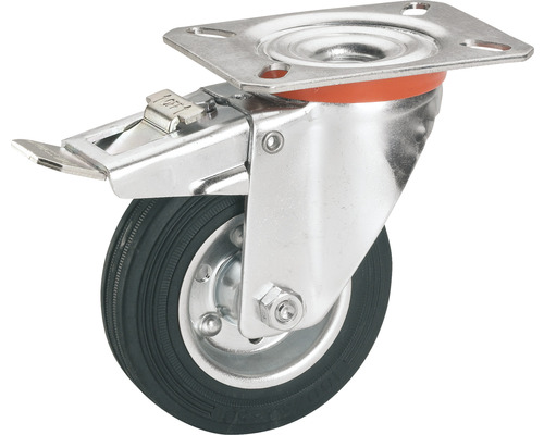 Roată pivotantă cu frână pentru mobilier sau cărucioare de atelier