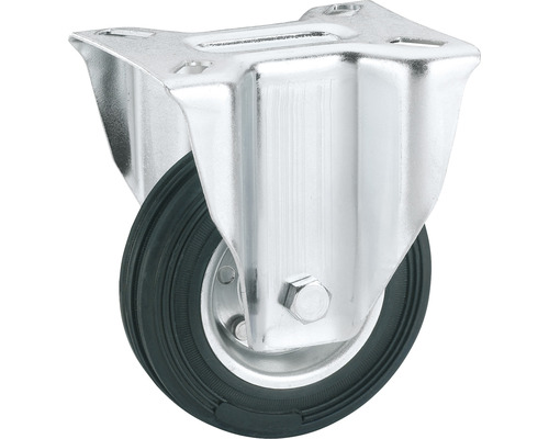 Rotiță pivotantă cu carcasă din oțel și roată din cauciuc