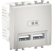 Priză USB dublă Schneider Easy Styl max. 2100 mAh, 2 module, argintiu