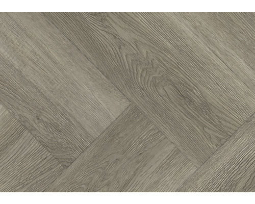 Montarea pardoselii din vinil gri în model herringbone