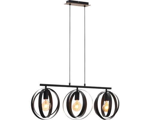 Lustr cu trei lămpi cu design sferic