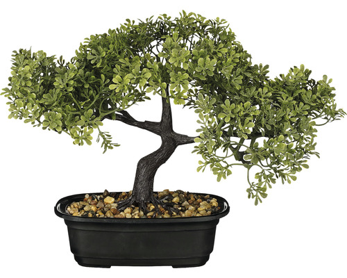 Bonsai artificial în ghiveci MICA H 21 cm 3 ramuri | HORNBACH