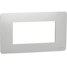 Ramă aparataje Schneider Unica Studio 4 module, plastic nuanță aluminiu