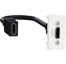 Priză HDMI simplă Schneider Unica, pre-cablată, albă-thumb-0