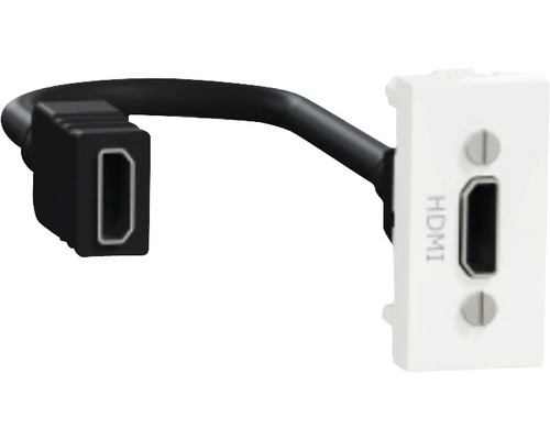 Priză HDMI simplă Schneider Unica, pre-cablată, albă