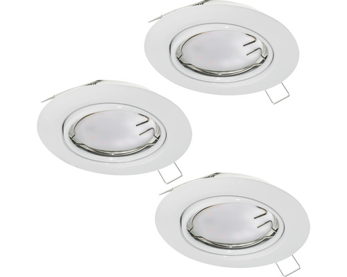 Spot LED încastrat Peneto GU10 4,6W Ø87 mm, becuri LED incluse, alb, pachet 3 bucăți