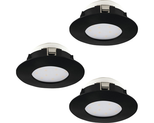 Spot LED încastrat Pineda 4,9W 360 lumeni IP44, 3000K, Ø78 mm, pachet 3 bucăți Trei spoturi LED încastrate